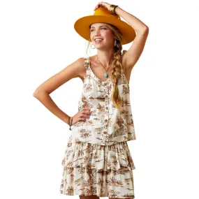 ARIAT WOMENS WESTERN ALOHA TOP (WA TOILE PRINT)