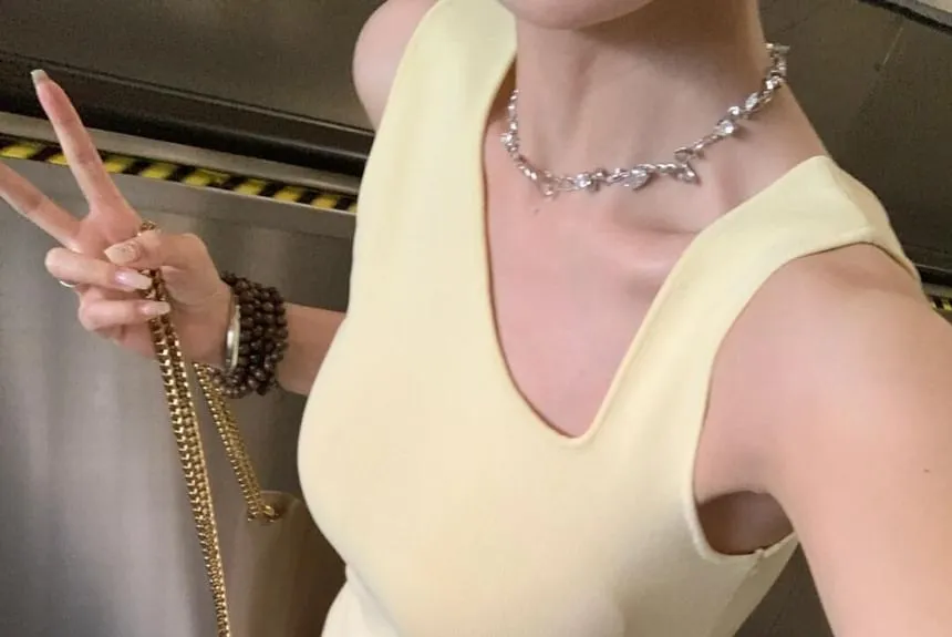 Asymmetrical Plain Tank Top