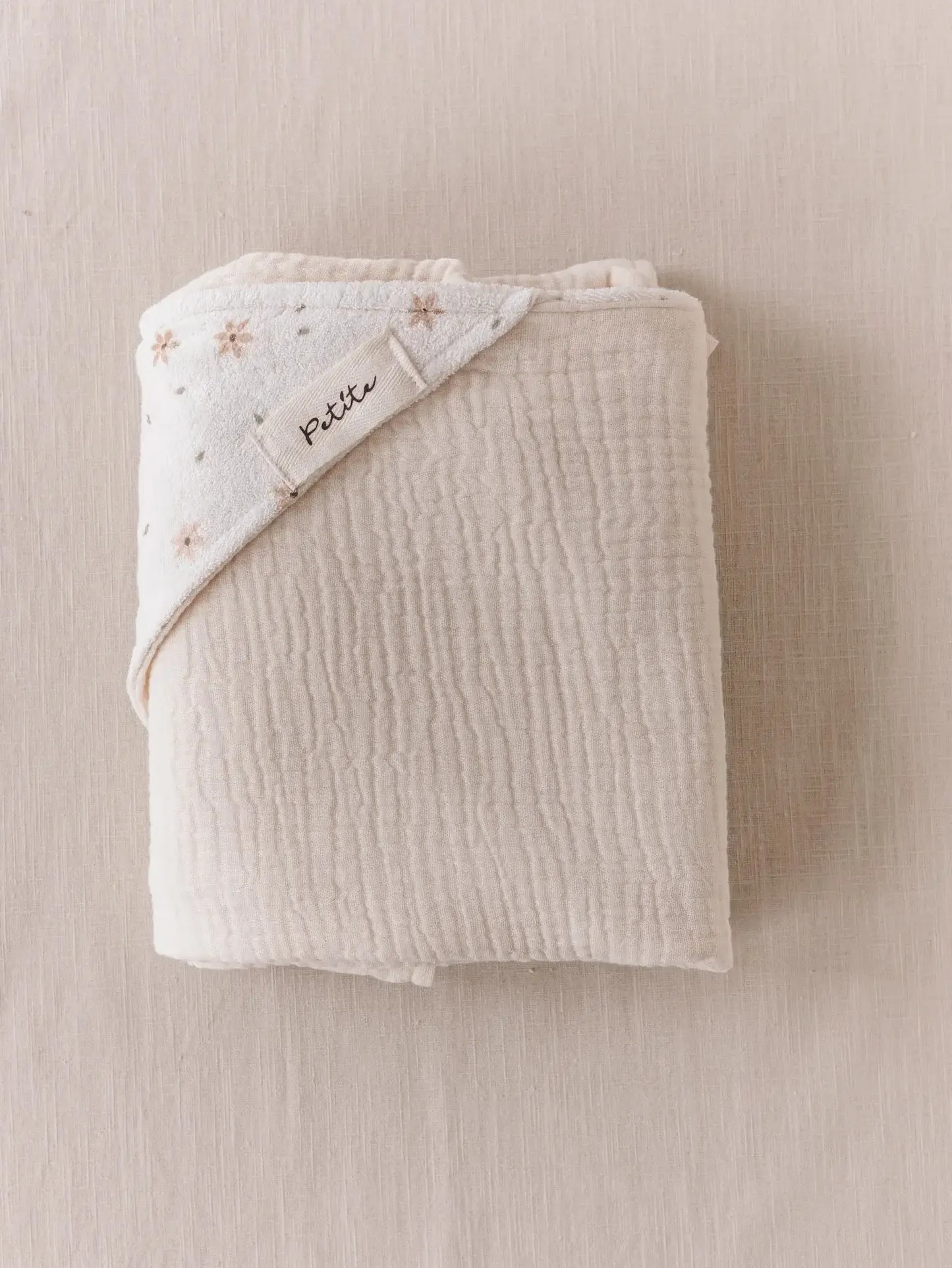Baby Hooded towel / tiny floral