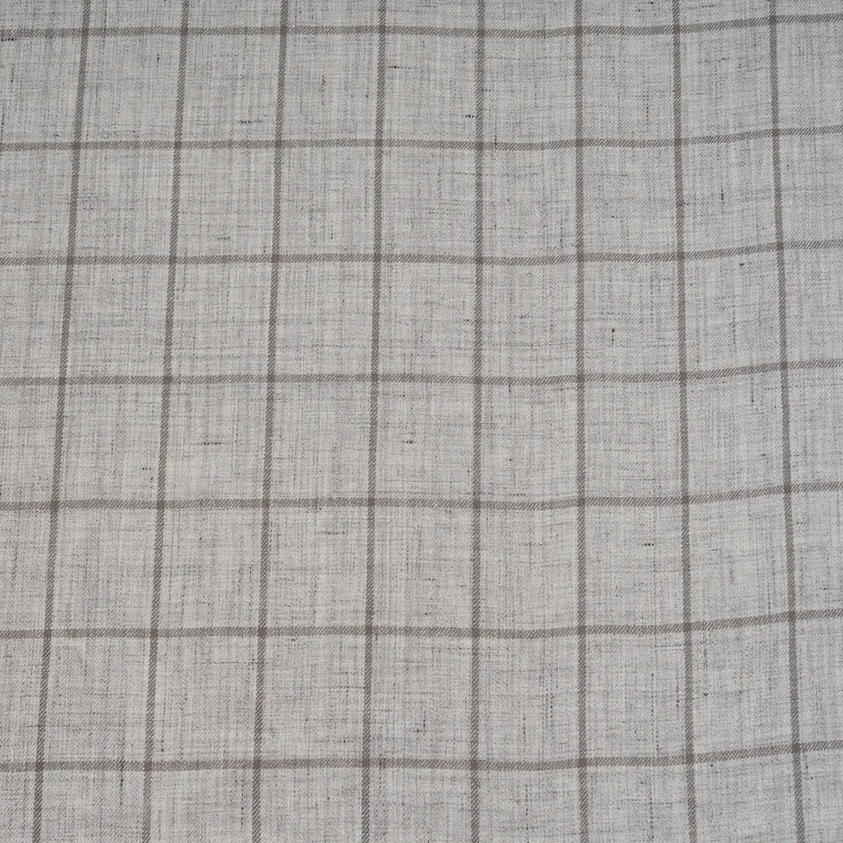 Beige Checkered Soft Oatmeal Pure Linen