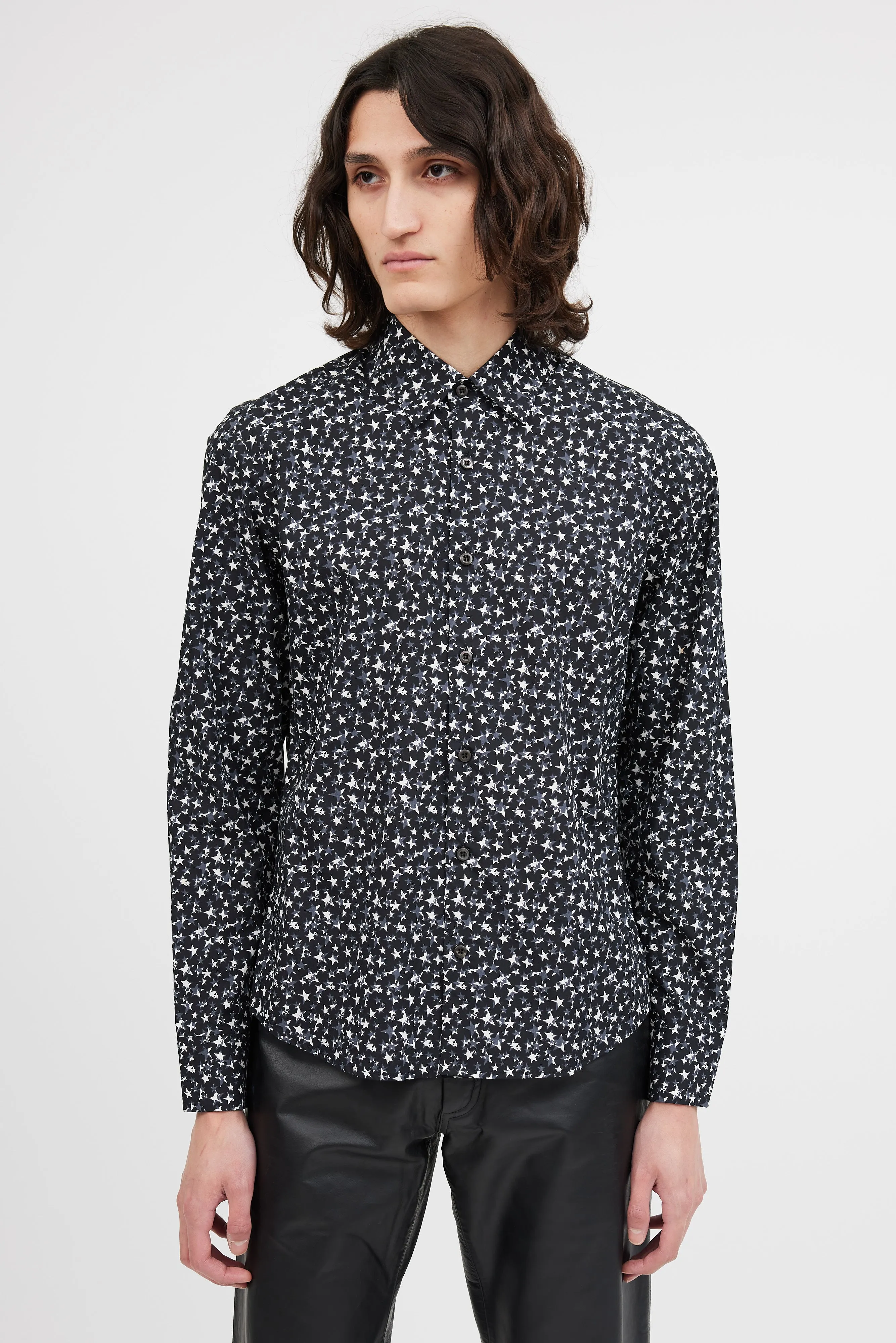 Black & Grey Star Print Shirt