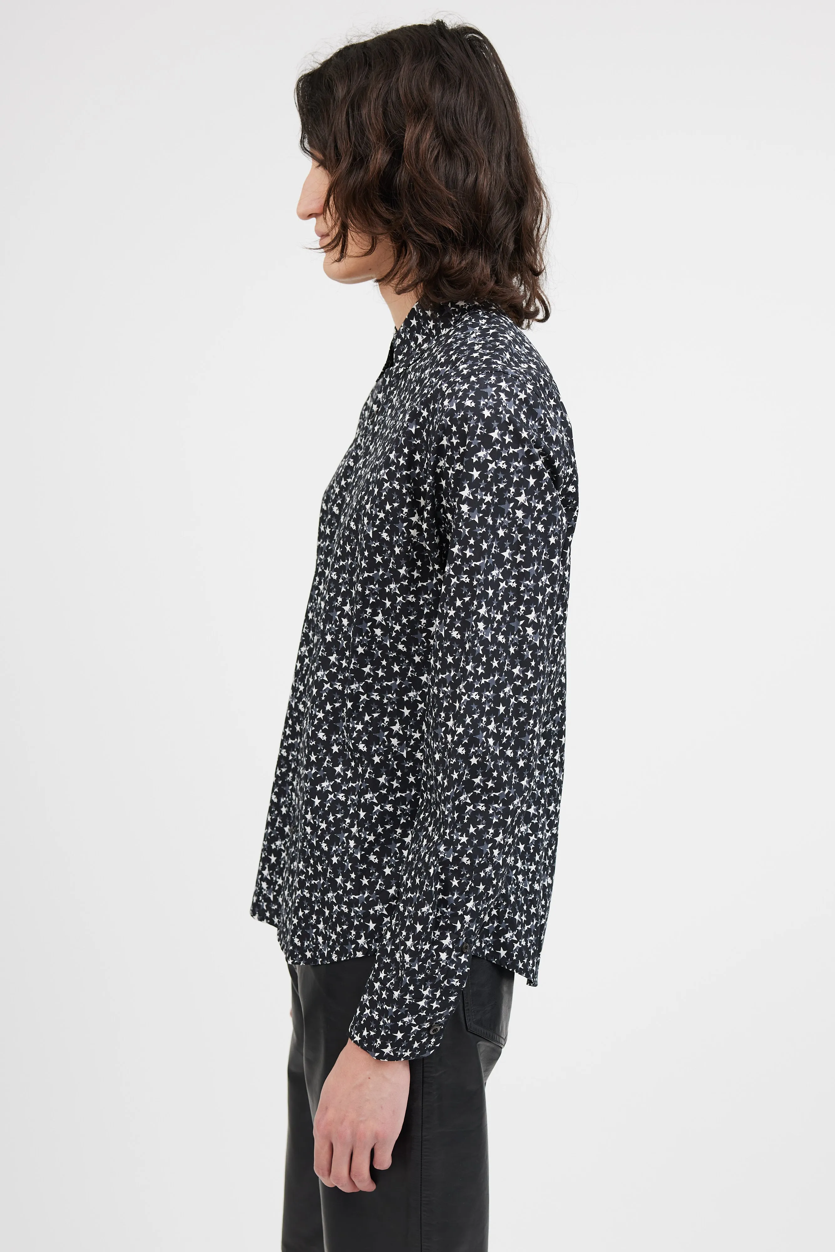 Black & Grey Star Print Shirt