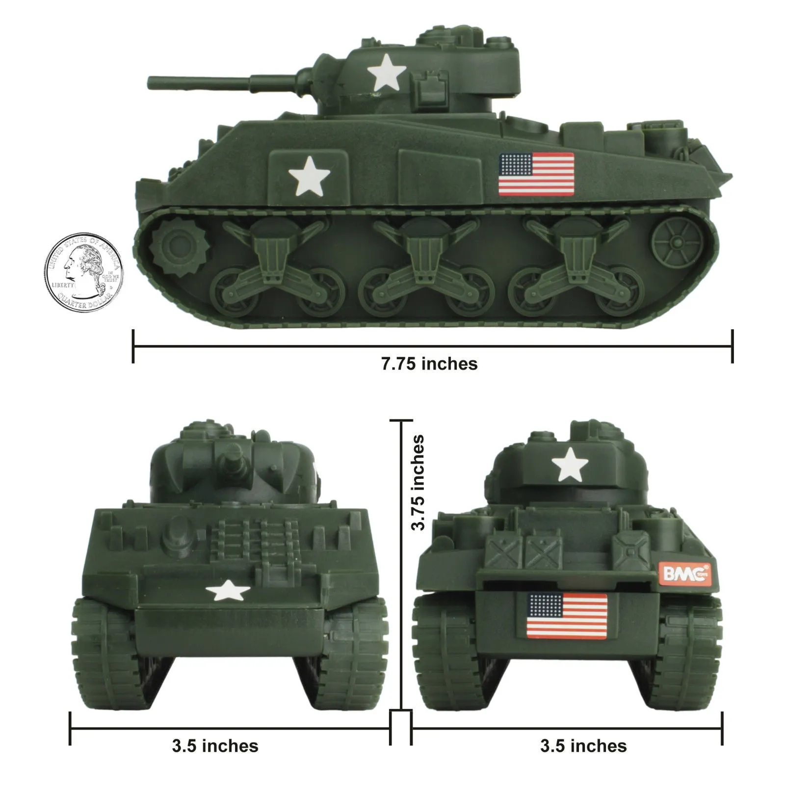 BMC WWII US Sherman M4 Tank