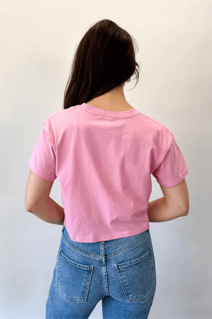 Bubble Gum Nashville Est Crop Tee