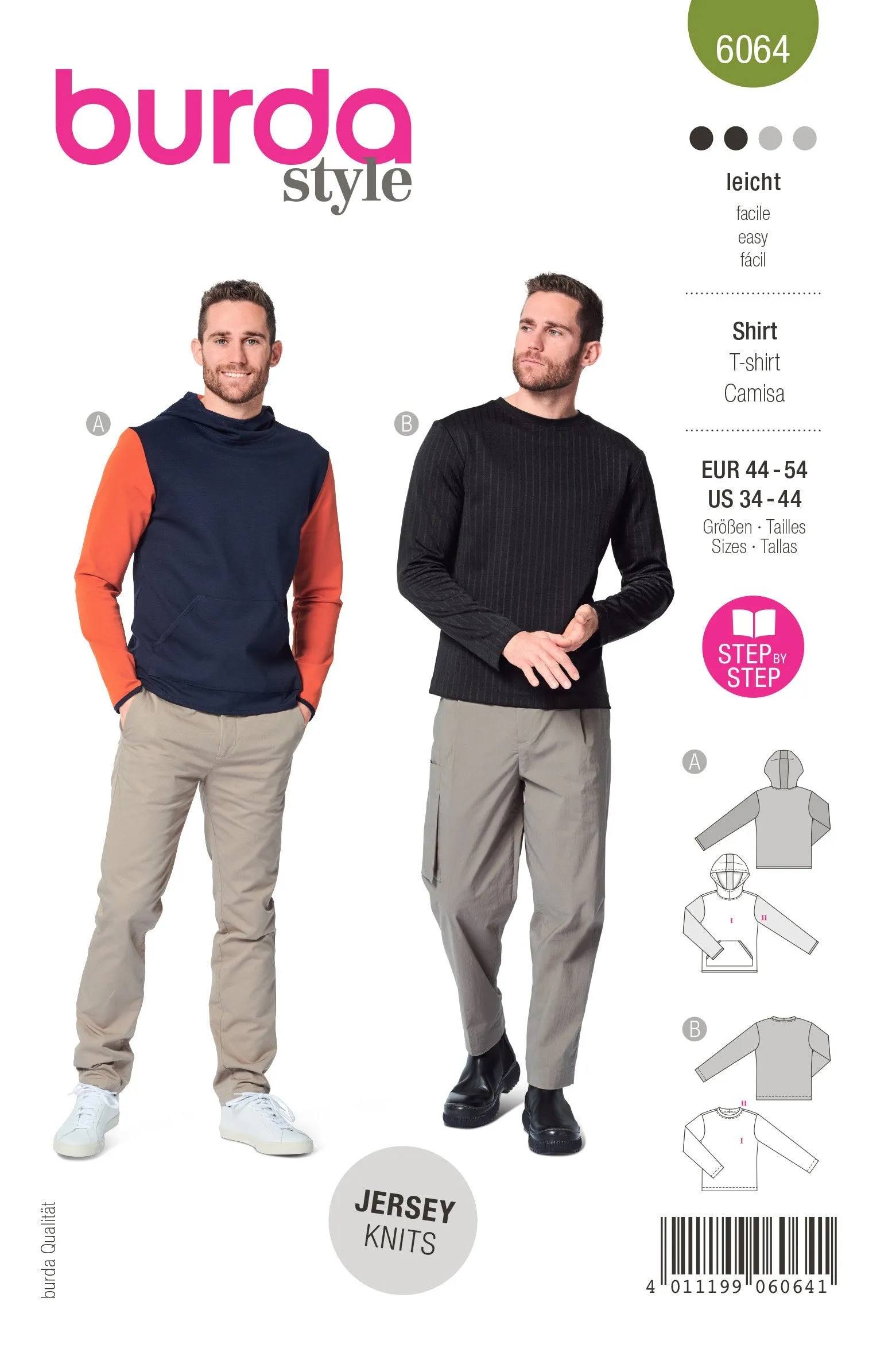 Burda Sewing Pattern 6064 Men's Classic Sweatshirt