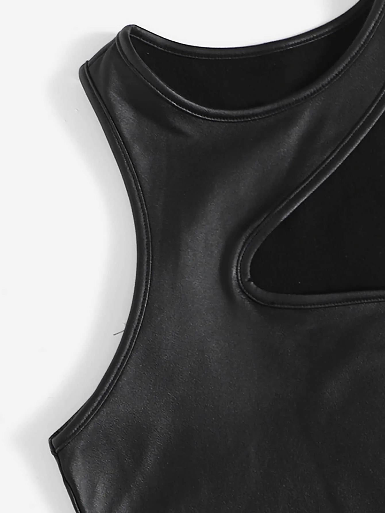 Casual Plain Asymmetrical Round Neck Crop Women Tank Top & Cami