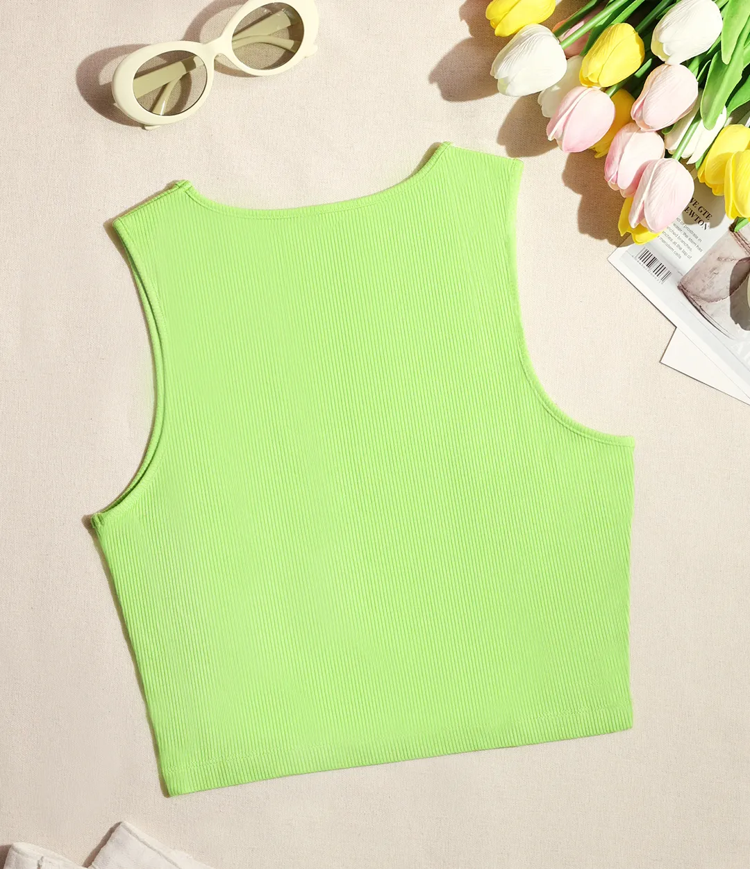 Color Block Ribbed Knit Tank