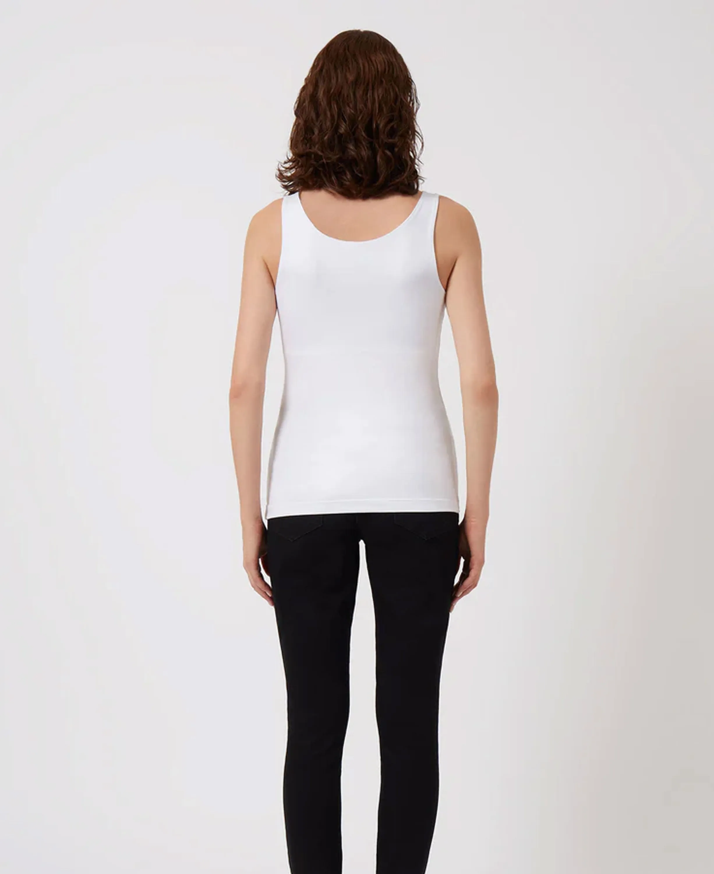 Core Organic Fitted Tank Top with Support - White