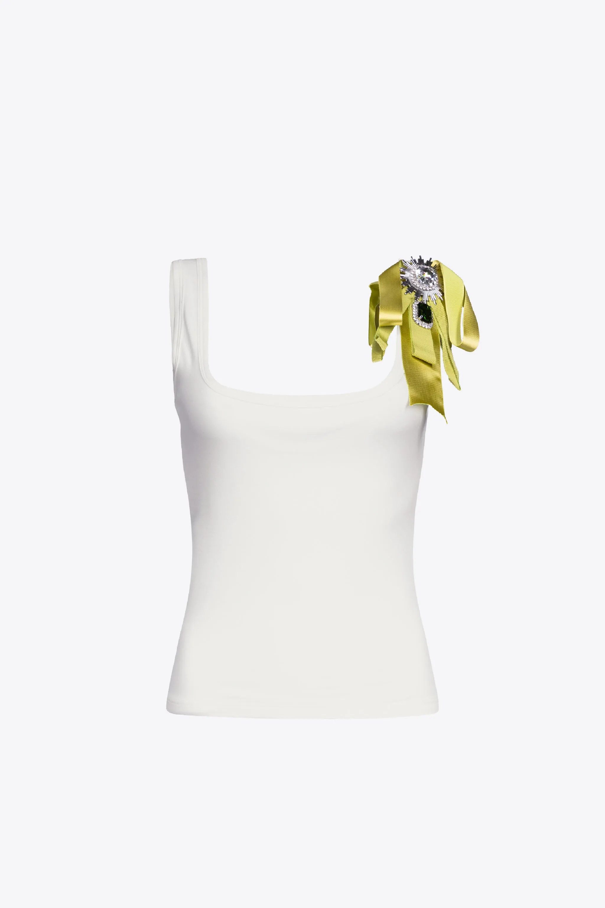 Crystal Embellished Bow Tank Top