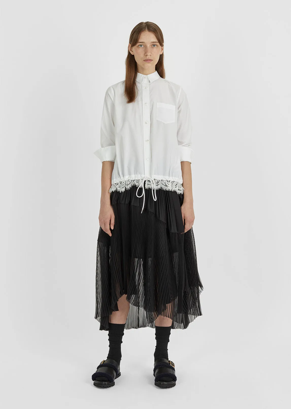 Drawstring Button Down Shirt