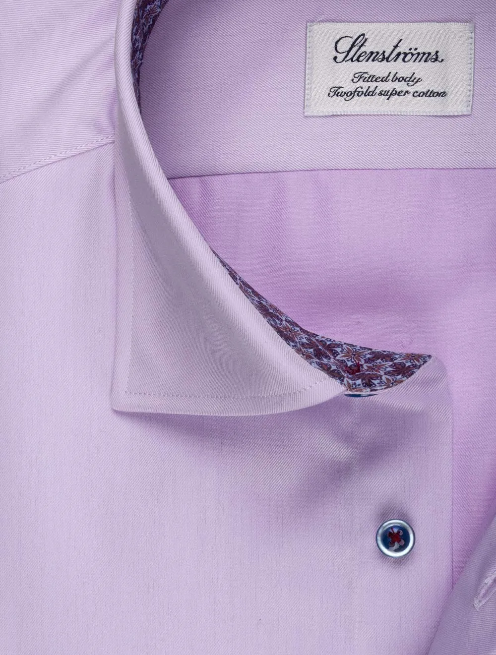 Fitted Contrast Twill Shirt Lilac