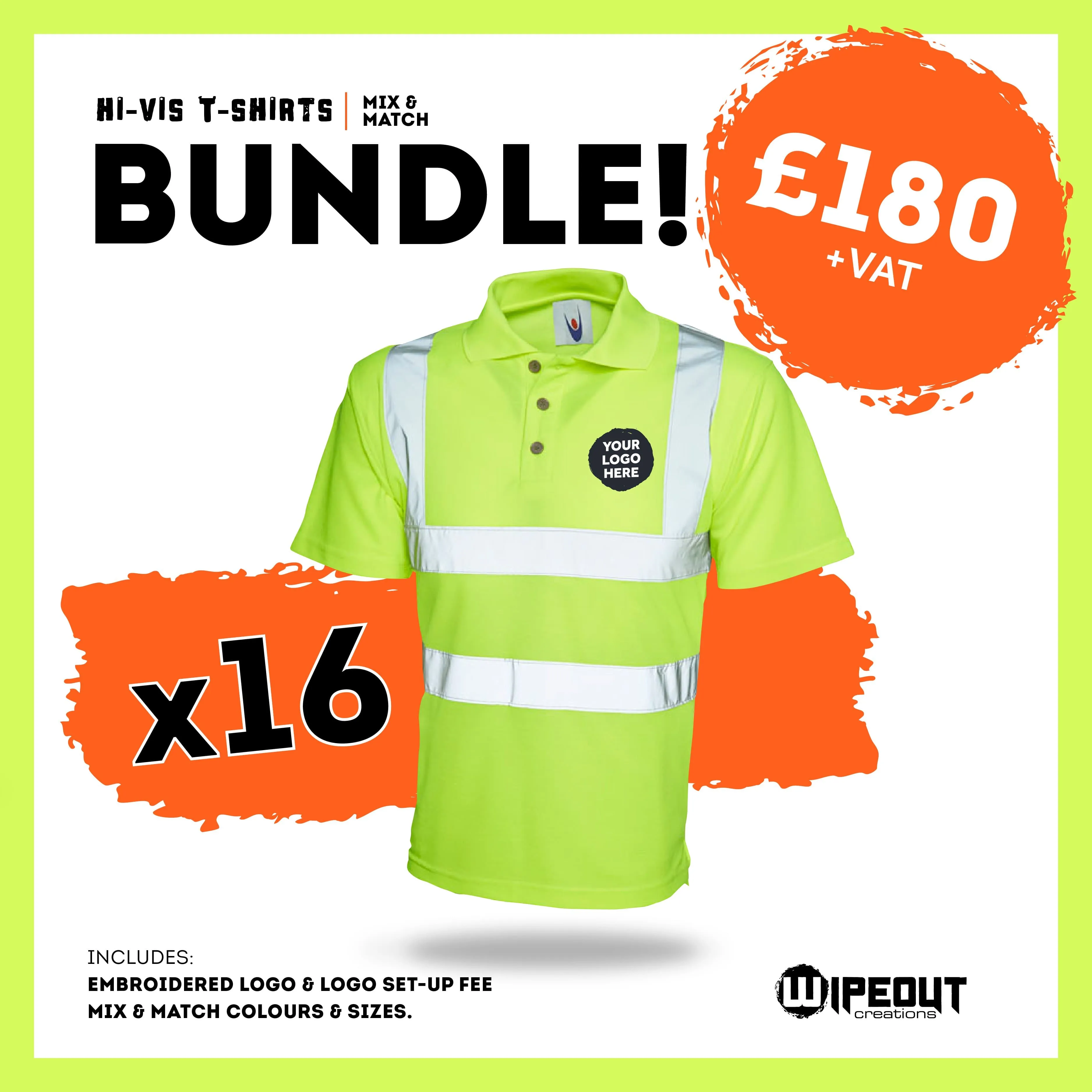 Hi-vis Polo Shirts x16 Package