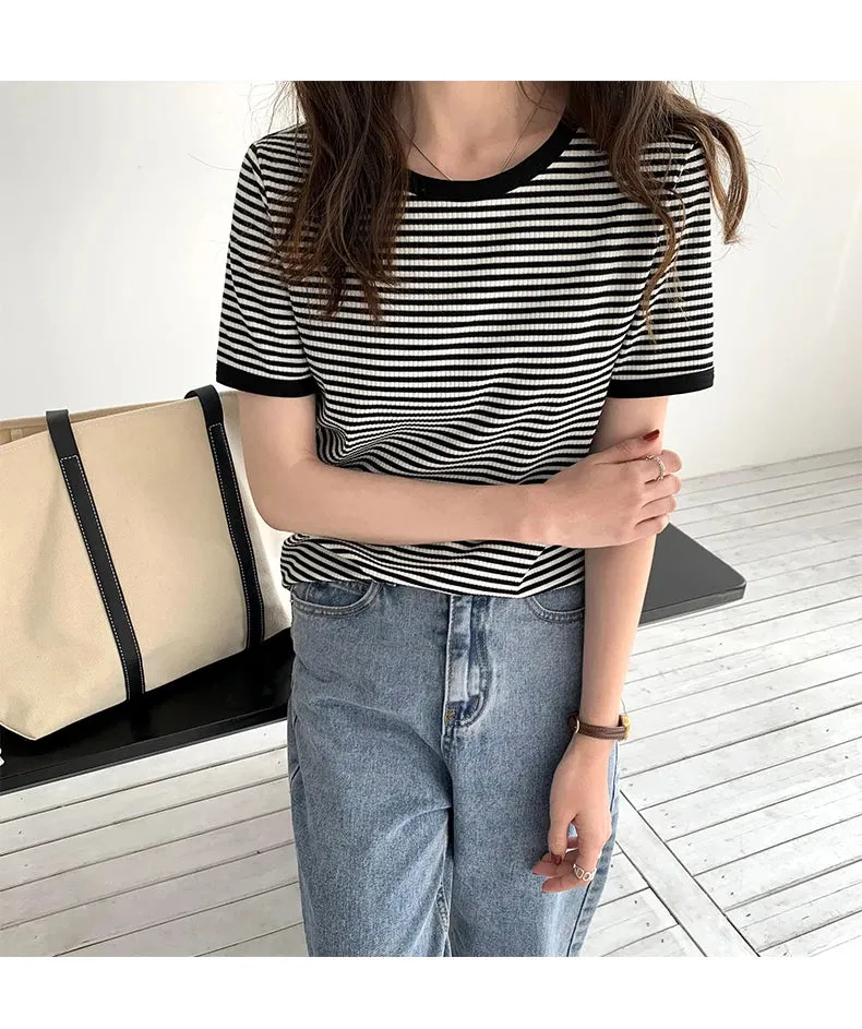 K-Summer Stripe Elegance Tee