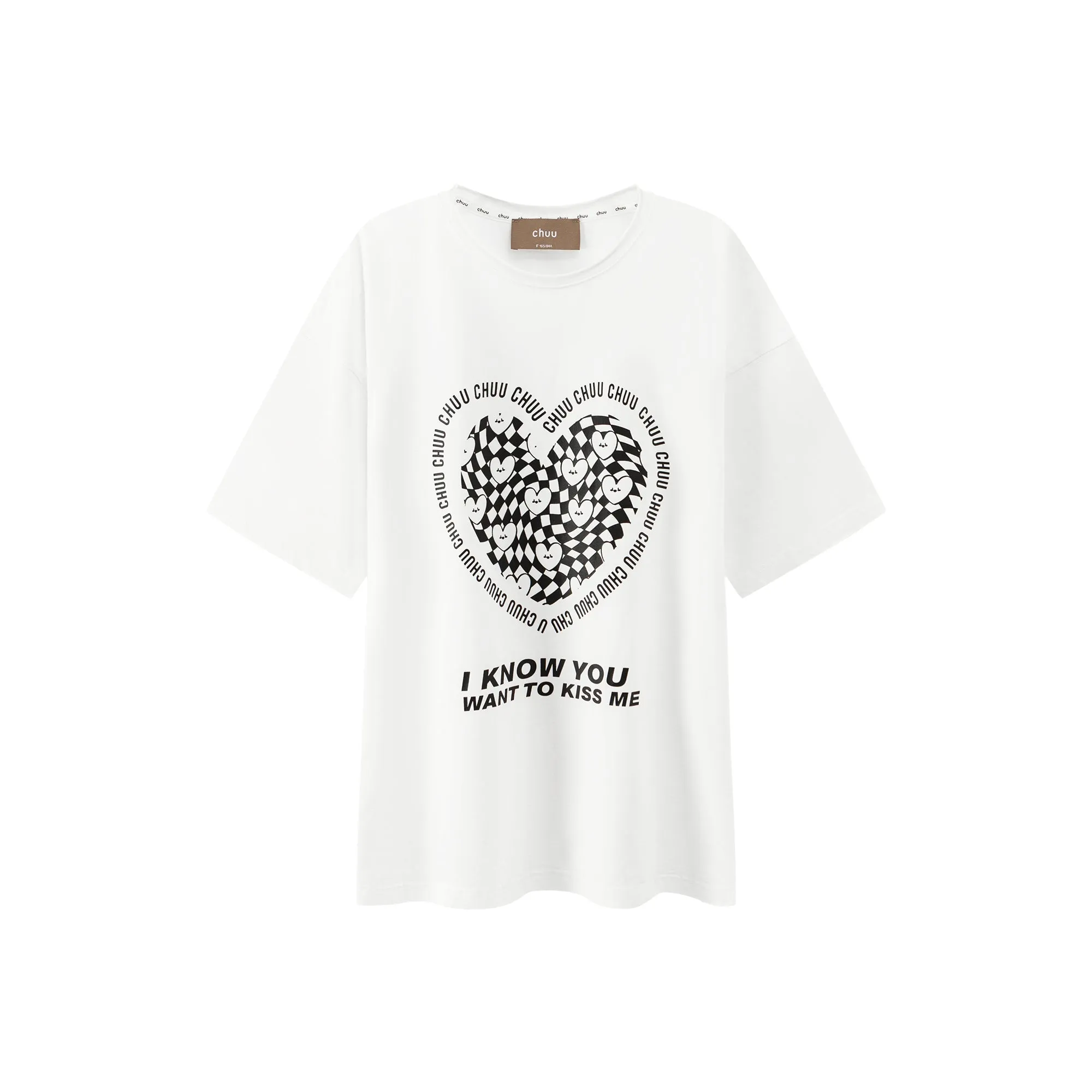 Kiss Me Check Heart Loosefit T-Shirt