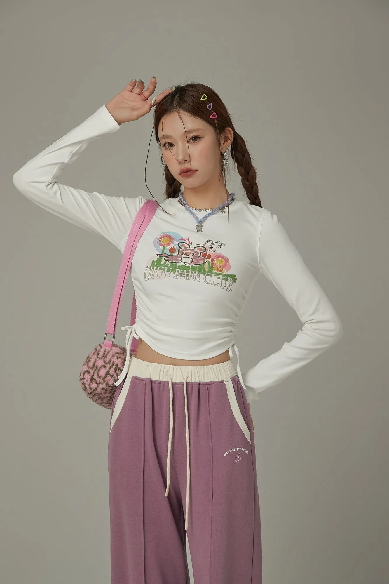 Logo Character Shirring String T-Shirt