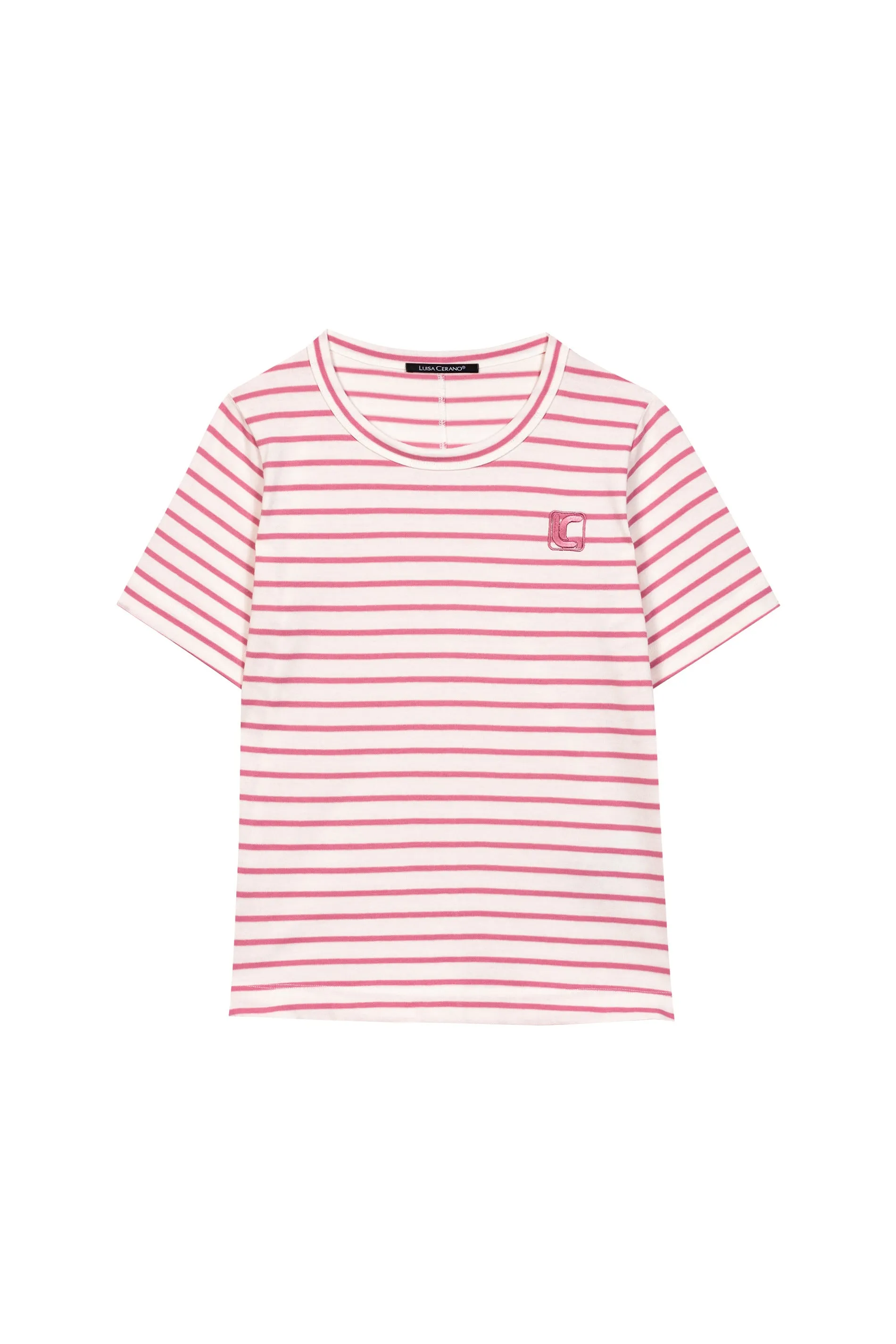 LUISA CERANO Pink Striped T-shirt