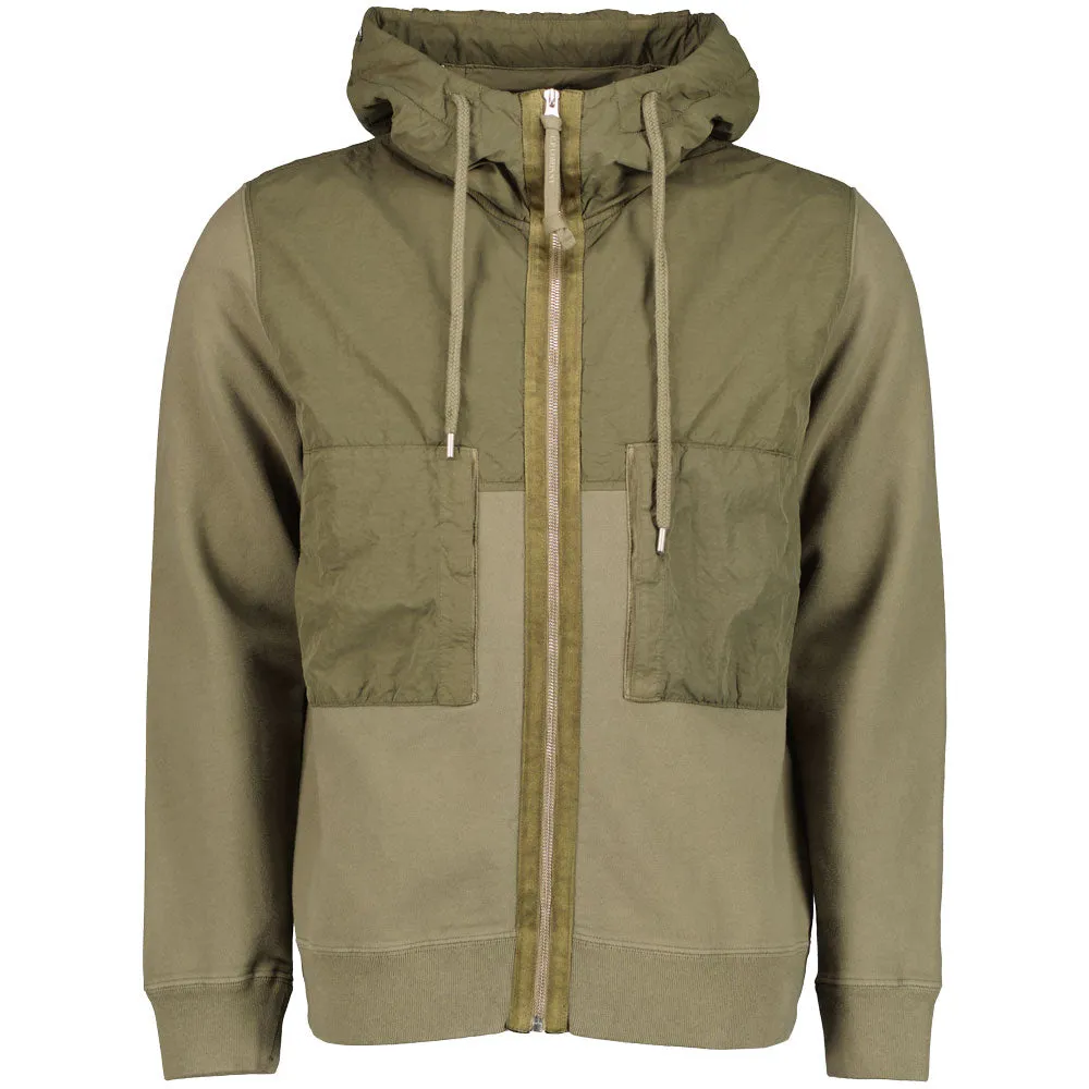 Mixed Goggle Hooded Zip Sweatshirt