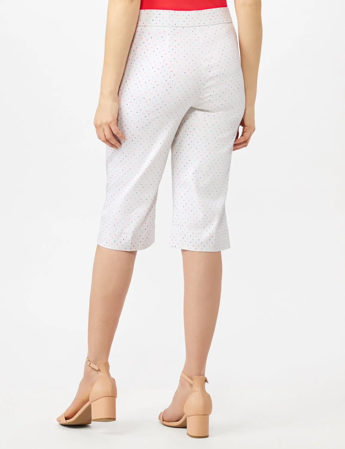Multi Dot Printed Pull On Skimmer Pants