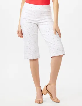 Multi Dot Printed Pull On Skimmer Pants
