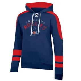 New - NHL Colorado Rockies Men's Vintage Lace-Up Fleece Hooded Sweatshirt - M