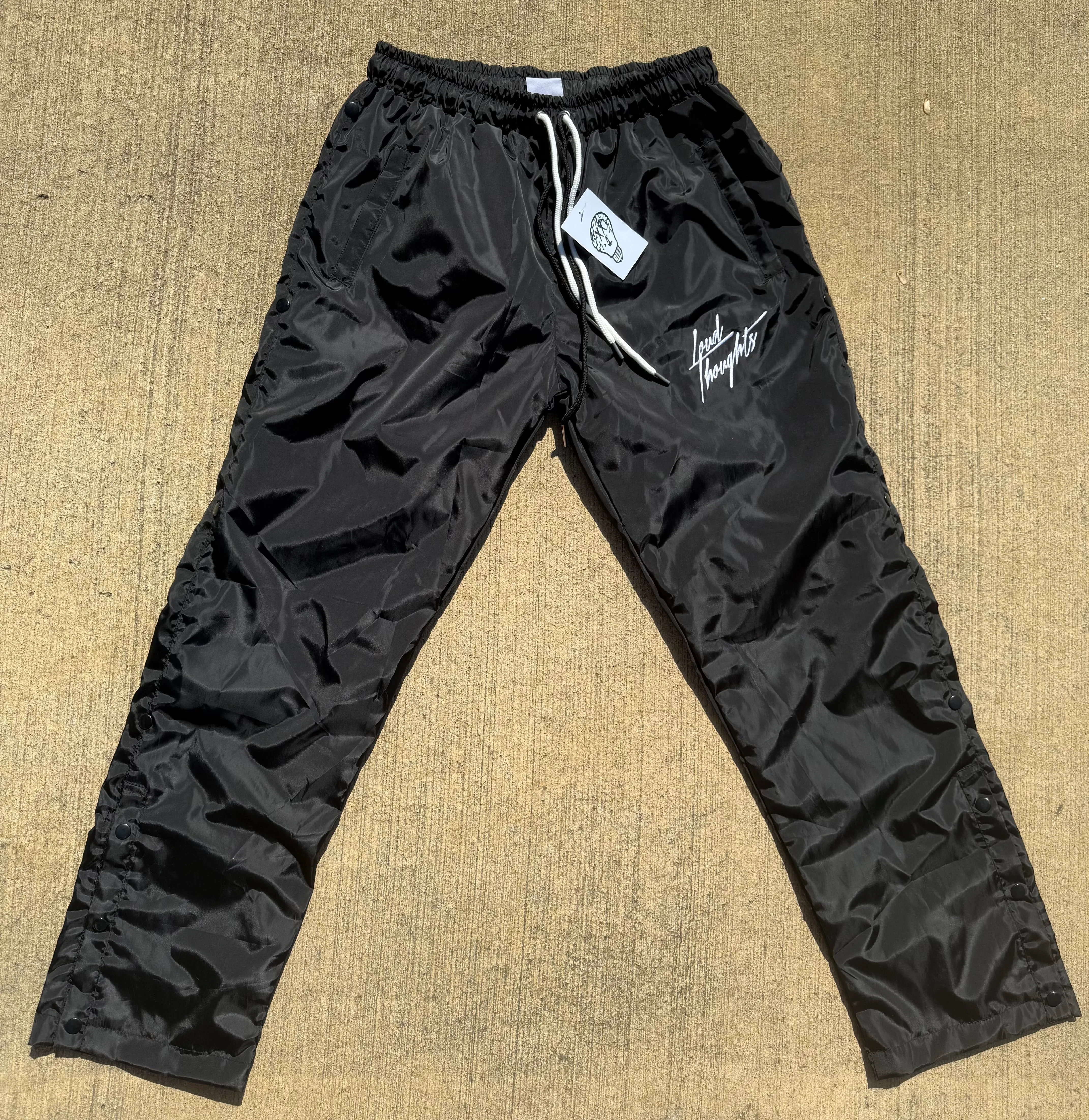 Nylon button down pant