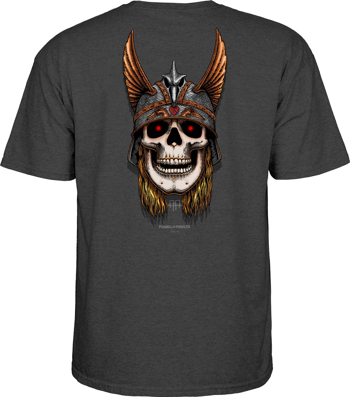 Powell Peralta Andy Anderson Skull T-shirt - Charcoal Heather