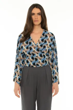 Pre-Order 7/8 Sleeve Blouse Escher Dark Blue