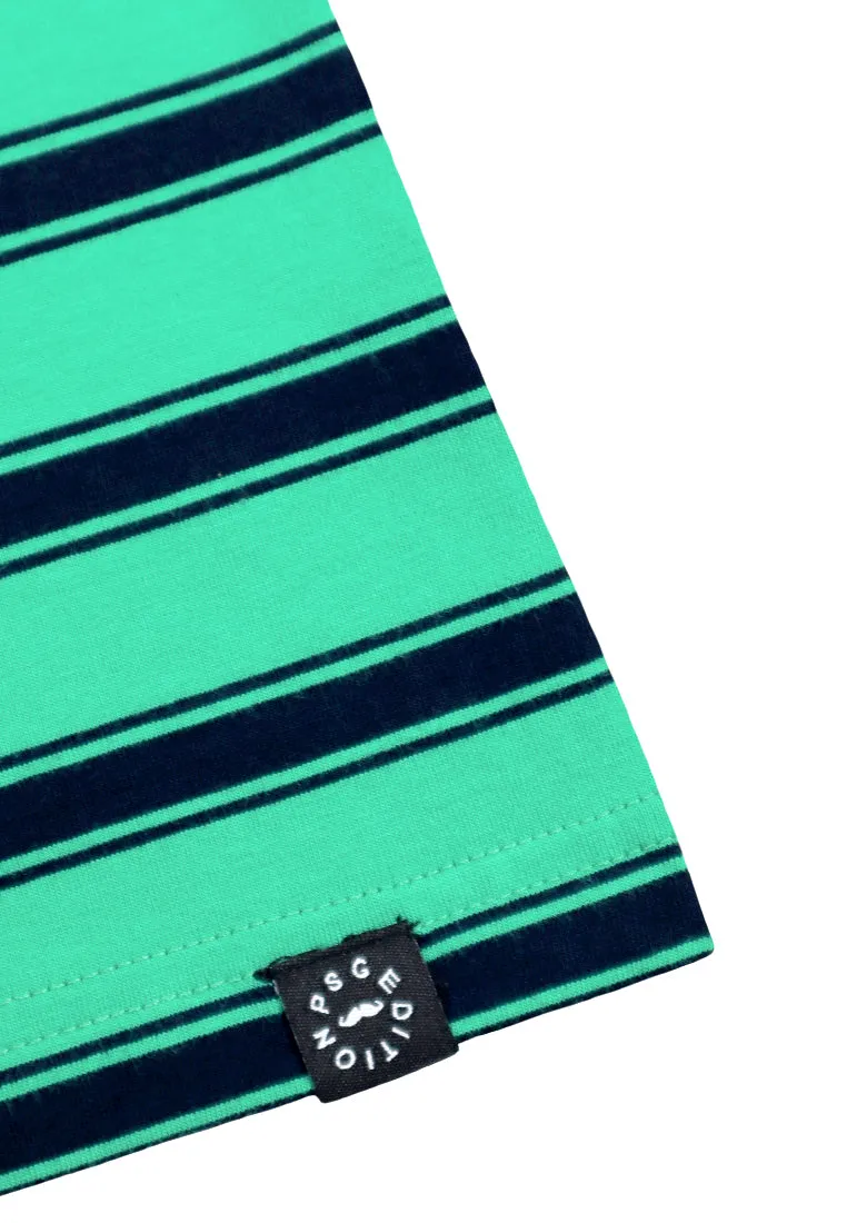 Private Stitch Signature Moustache Striped Tees - Green