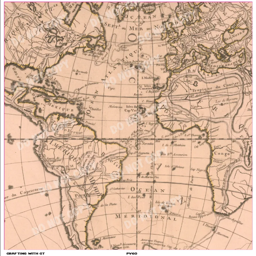 PV60 Vintage map 4 vinyl sheet