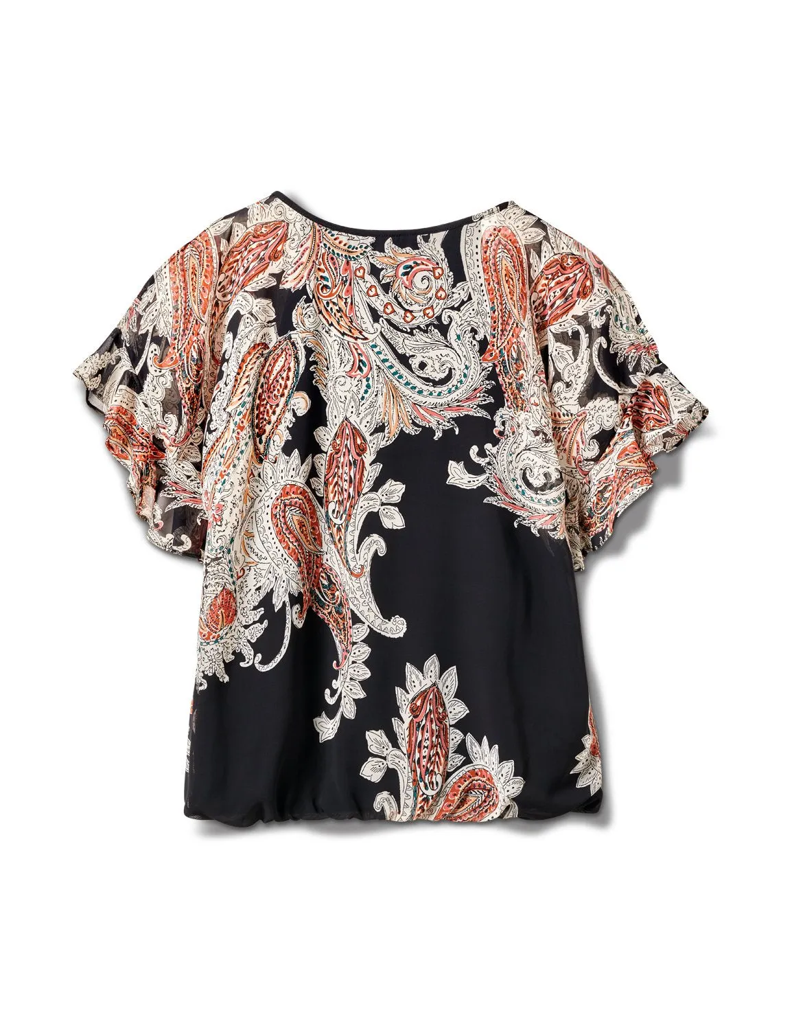 Roz & Ali Paisley Paisley Colder Shoulder Blouse