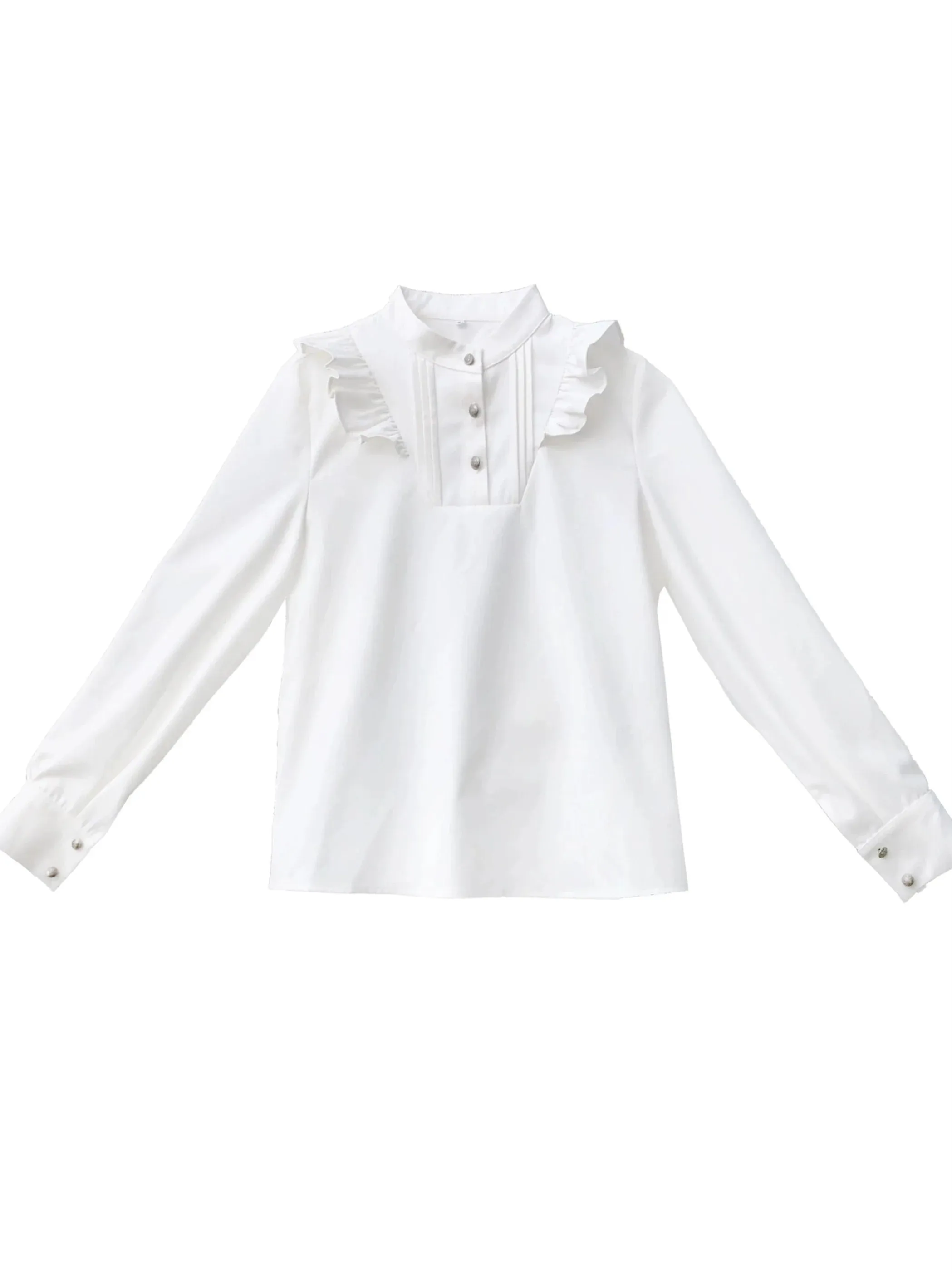 Ruffle Style Check Skirt Ruffle Suit   Ribbon White College Original Shirt Ruffle   Vest