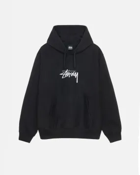 STOCK LOGO APPLIQUE HOODIE / STUSSY / BLACK