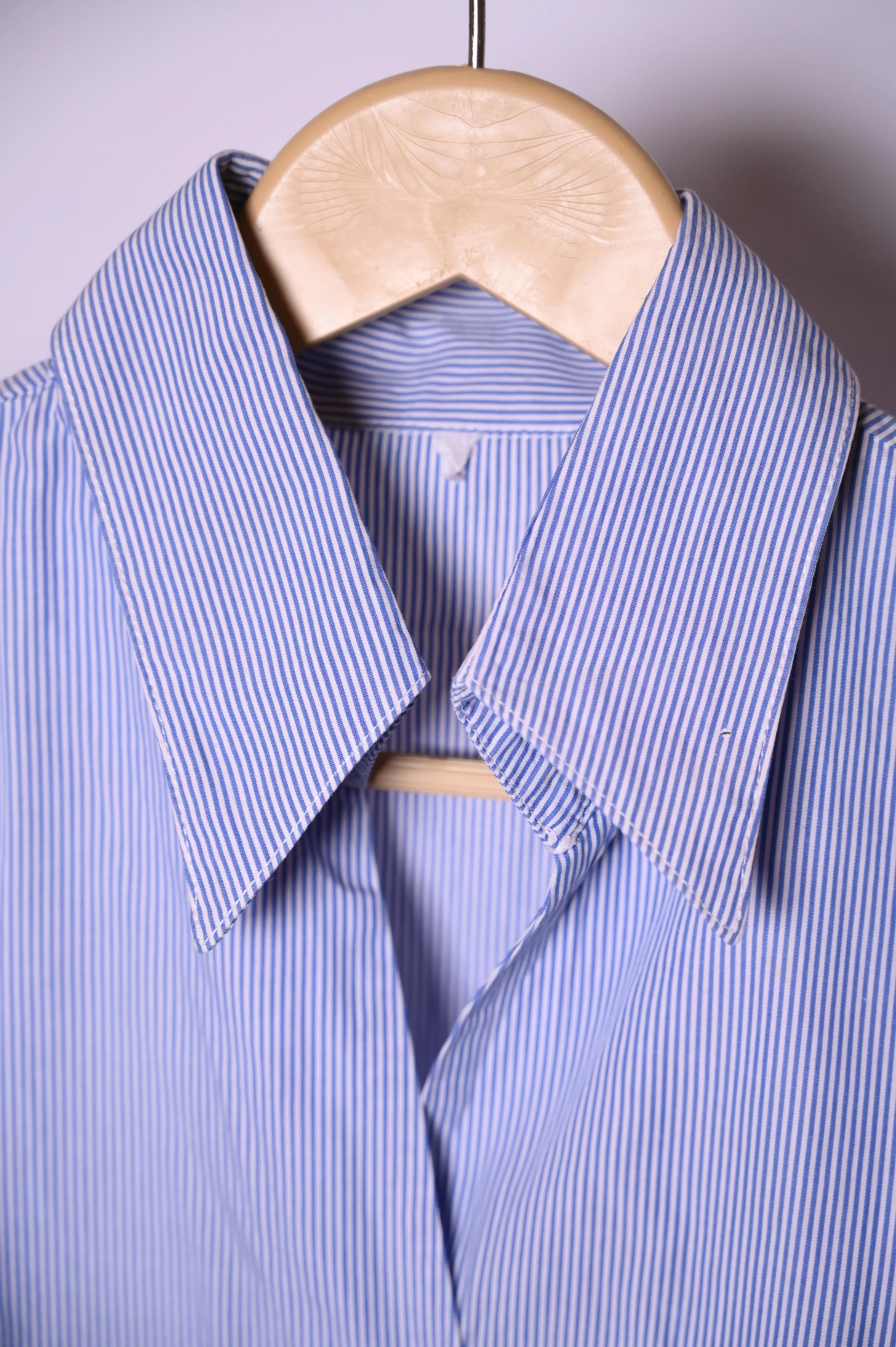 Thriftyfy Blue & White Stripes Button-Down