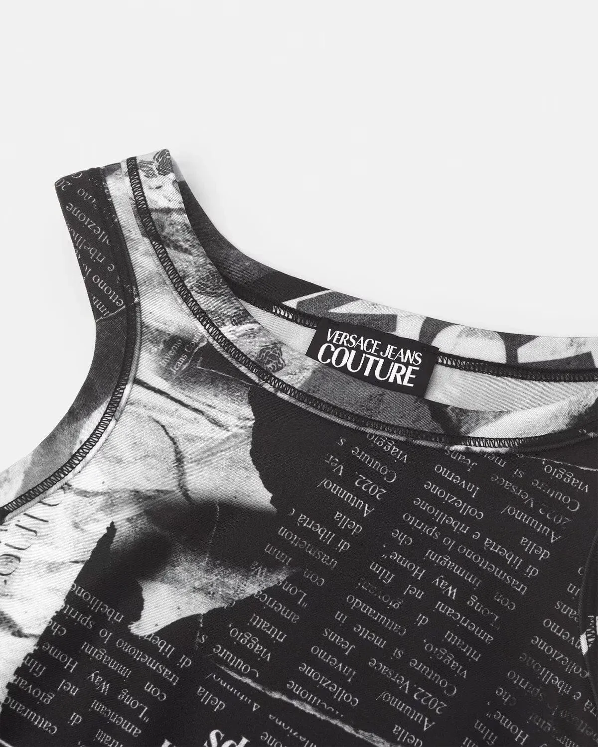Versace Jeans Couture Graphic Print Crop Top – Bold Editorial Street Style-