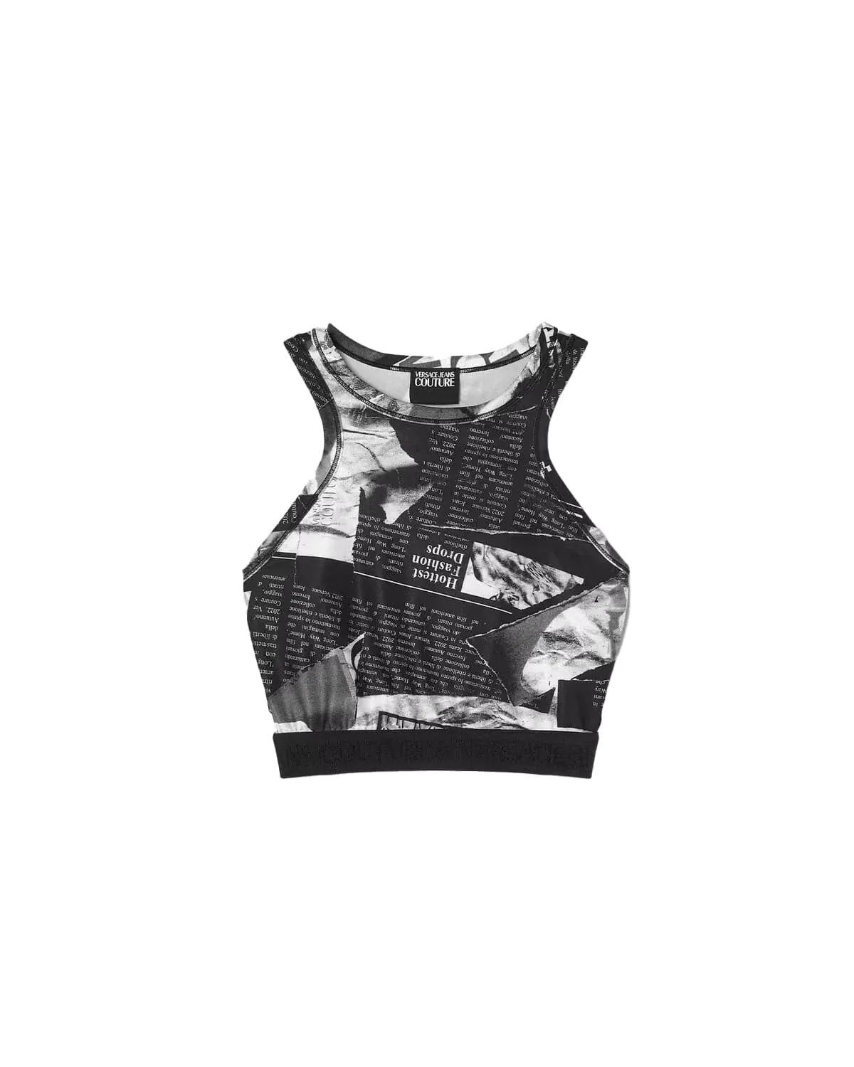 Versace Jeans Couture Graphic Print Crop Top – Bold Editorial Street Style-