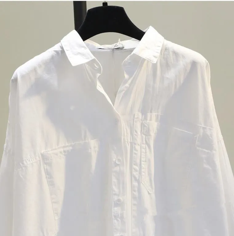 Women's Long Sleeve Solid Color Shirt 549328 XL