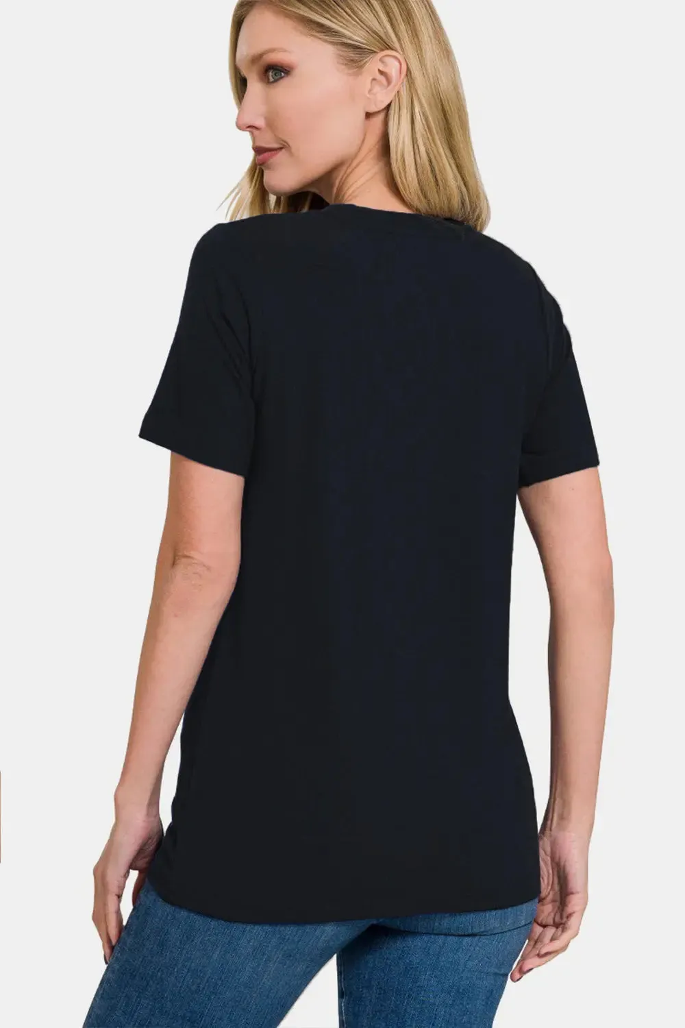 Women's T-shirt-Zenana - Full Size - Crew Neck - Short Sleeve